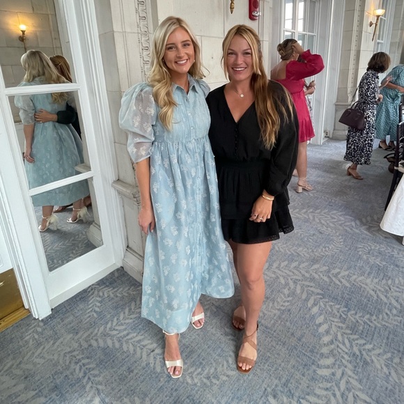 Bytimo from Nordstrom Organza puff sleeve midi dress great for a bridal shower - Picture 9 of 10